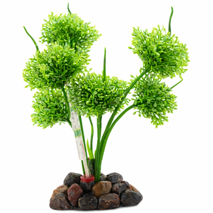JOYPET Sztuczna roślina akwariowa zielono-czarna 17 cm