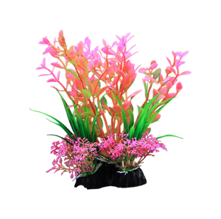 JOYPET Sztuczna roślina akwariowa r&oacute;żowa 17 cm