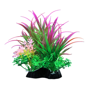 JOYPET Sztuczna roślina akwariowa w kolorze bordowo-czerwona 14 cm